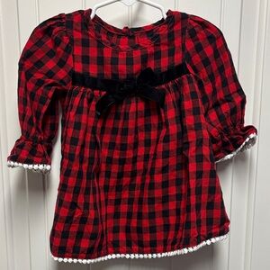 Good Lad Red and Black Plaid Kids Blouse